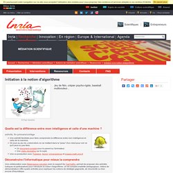Initiation à la notion d'algorithme