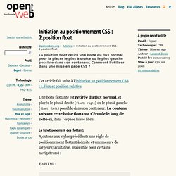 Initiation au positionnement CSS : 2.position float