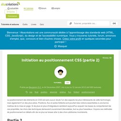 Initiation au positionnement CSS (partie 2)