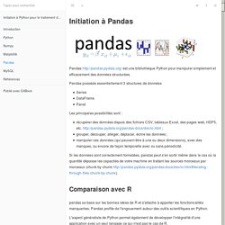 Pandas · Initiation à Python pour le traitement de données