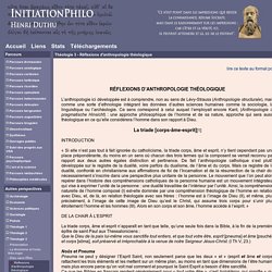 InitiationPhilo - Théologie 3 - Réflexions d'anthropologie théologique