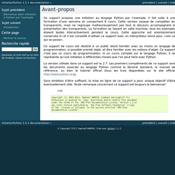 Avant-propos — InitiationPython 1.5.1 documentation