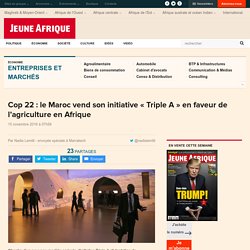 Cop 22 : le Maroc vend son initiative « Triple A » en faveur de l’agriculture en Afrique