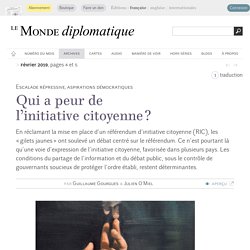 Qui a peur de l’initiative citoyenne ?, par Guillaume Gourgues & Julien O’Miel (Le Monde diplomatique, février 2019)
