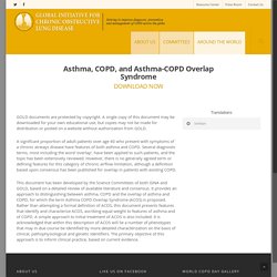 Asthma, COPD, and Asthma-COPD Overlap Syndrome - Global Initiative for Chronic Obstructive Lung Disease - GOLD