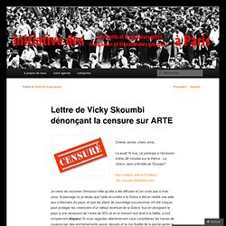 Lettre de Vicky Skoumbi dénonçant la censure sur ARTE