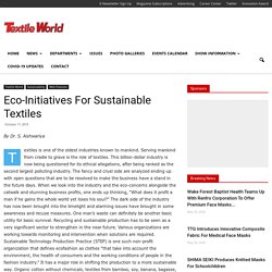 Eco-Initiatives For Sustainable Textiles