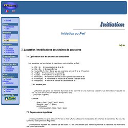 La gestion / modifications des chaînes de caractères