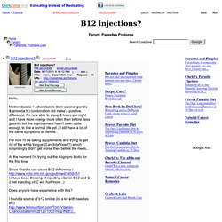 B12 injections? at Parasites: Protozoa (MessageID: 1859049)