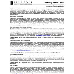 Common Running Injuries - McKinley Health Center - University of Illinois