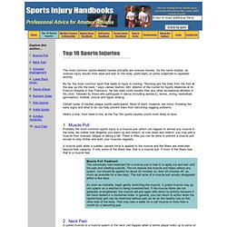 Sports Injuries Prevention, Treatment, Top 10 Sports Injuries and How to Avoid Them