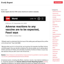 Deaths & injuries after the COVID vaccine, from the news media & community - Everly Report 2021
