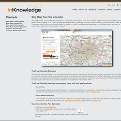 InKnowledge - Bing Maps Taxi Fare Calculator