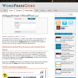 Inläggsformat i WordPress 3.1