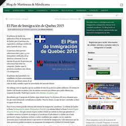 El Plan de Inmigración de Quebec 2015