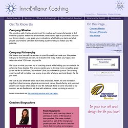 InnerBrilliance Coaching - A Professional Coaching Services Company - Get to Know Us