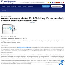 Women Innerwear Market 2019 Global Key Vendors Analysis, Revenue, Trends & Forecast to 2025