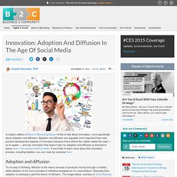 Innovation: Adoption And Diffusion In The Age Of Social Media