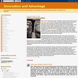 Innovation and Advantage: Ethics and Innovation