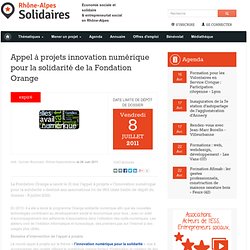 Appel à projets innovation numérique pour la solidarité de la Fondation Orange