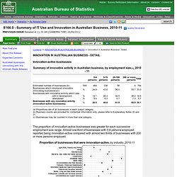 8166.0 - Summary of IT Use and Innovation in Australian Business, 2010-11