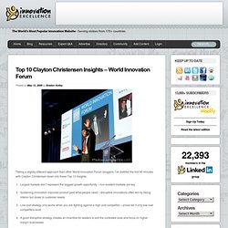 Top 10 Clayton Christensen Insights – World Innovation Forum