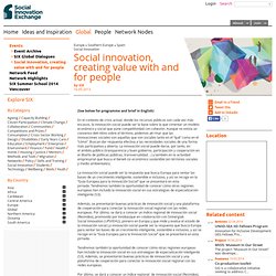 Social innovation, creating value with and for people