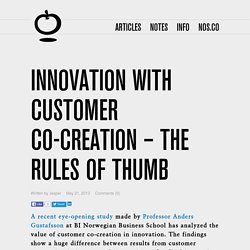 Innovation with customer co-creation – the rules of thumb – Come to Know