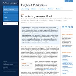 Innovation in government: Brazil - McKinsey Quarterly - Public Sector - Management