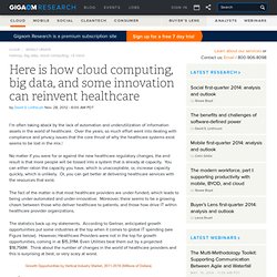 Here is how cloud computing, big data, and some innovation can reinvent healthcare
