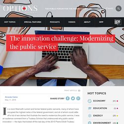 The innovation challenge: Modernizing the public service