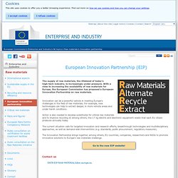 European Innovation Partnership on Raw Materials - Raw materials - Enterprise and Industry
