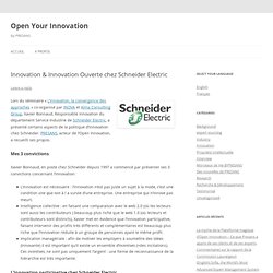Innovation & Innovation Ouverte chez Schneider Electric