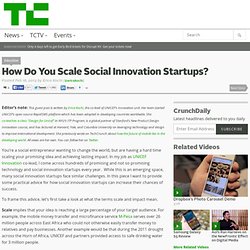 How Do You Scale Social Innovation Startups?