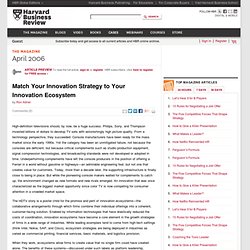 Match Your Innovation Strategy to Your Innovation Ecosystem