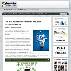 Risk is an Imperative for Sustainable Innovation