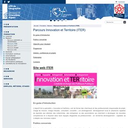 Parcours Innovation et Territoire (ITER)