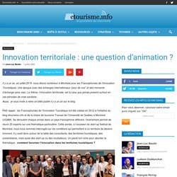 Innovation territoriale : une question d'animation ?