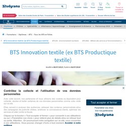 Le BTS Innovation textile (ex BTS Productique textile)