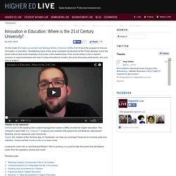 Innovation in Education: Where is the 21st Century University?