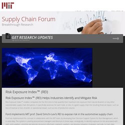 Risk Exposure Index™ (REI) - MIT Forum for Supply Chain InnovationMIT Forum for Supply Chain Innovation