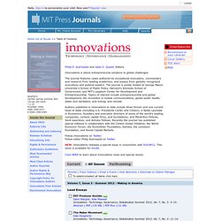 Innovations: Technology, Governance, Globalization