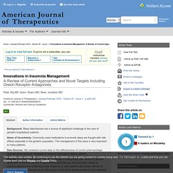 Innovations in Insomnia Management: A Review of Current Appr... : American Journal of Therapeutics