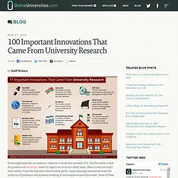 100 Important Innovations That Came From University Research