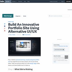 Build An Innovative Portfolio Site Using Alternative UI/UX