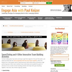 Speed Dating and 4 Other Innovative Team Building Activities