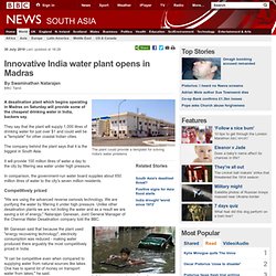 Innovative India water plant opens in Madras