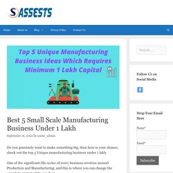 Top 5 Innovative Manufacturing Business Under 1 Lakh