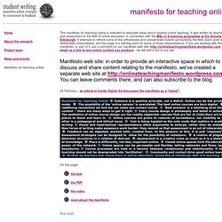 Manifesto for Online Teaching