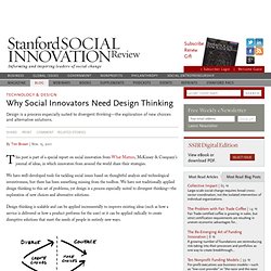 Why Social Innovators Need Design Thinking